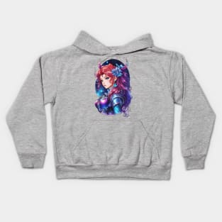 Lost in Stardust: Enigmatic AI Anime Character Art in Andromeda Kids Hoodie
